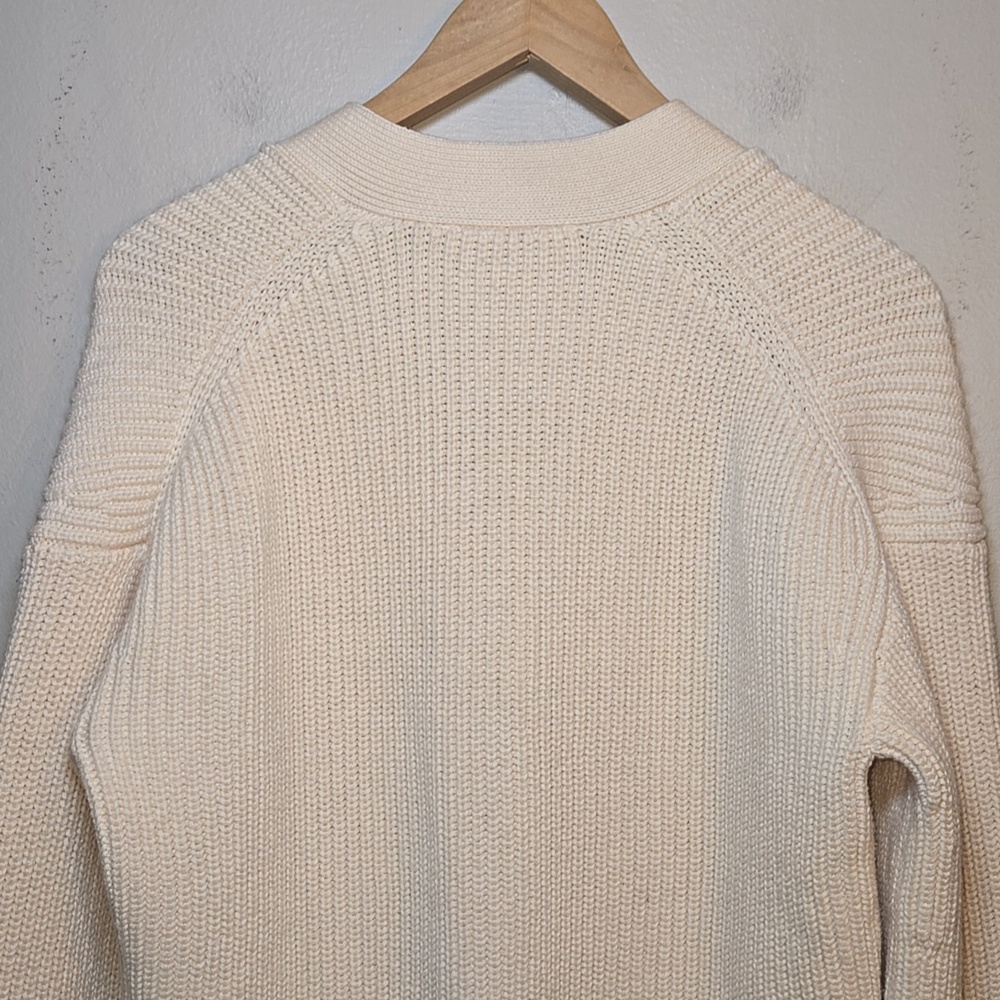 Everlane The Boxy Cardigan Everyday Cable Chunky Knit Organic Cotton In Canvas - Picture 11 of 16